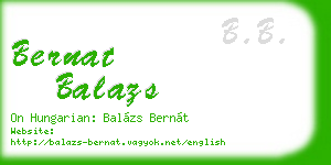 bernat balazs business card